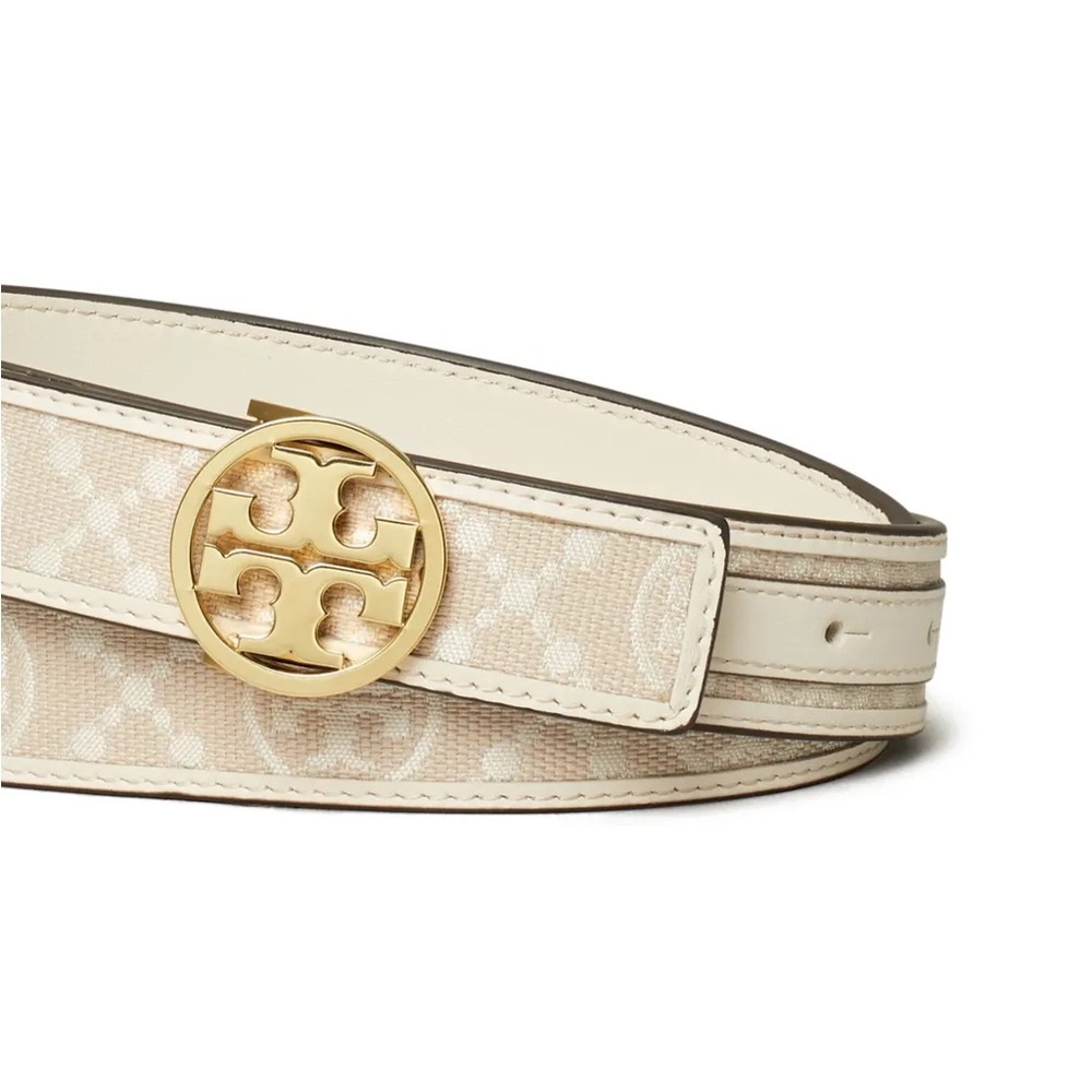 Tory Burch Miller Debossed T Monogram Leather Belt